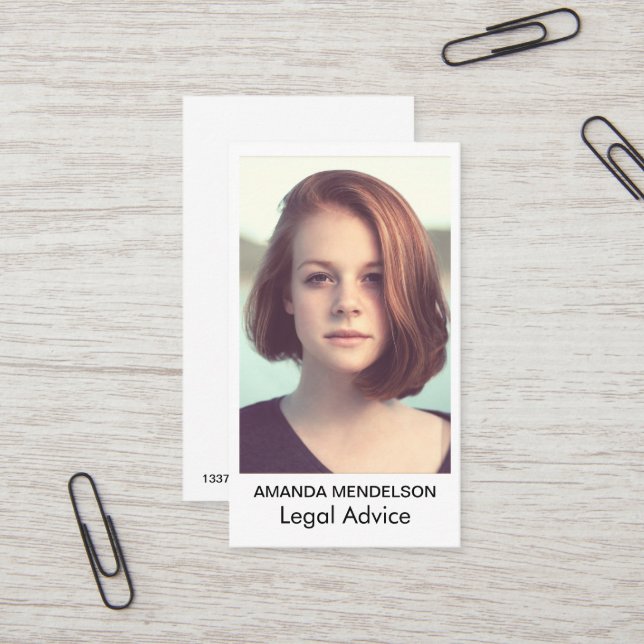 Cartão De Visita Branco simples com imagem (Frente/Verso In Situ)