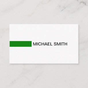 Cartão De Visita Branco Verde-Elegante Moderno