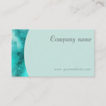 Cartão de visita branco verde-turquesa QR minimali