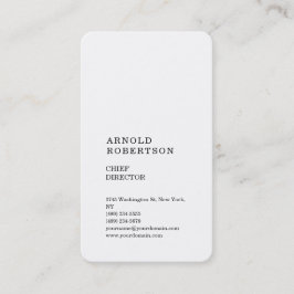 Cartão De Visita Branco Vertical Simples e Simples Moderno Minimali