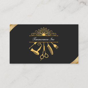 Cartão De Visita Branding Elegante de Salão Elegante de Cabelo Dour