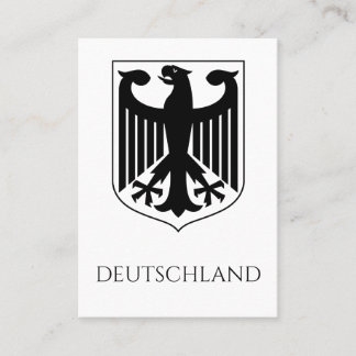Cartão De Visita Brasão de Armas Alemão Deutschland Preto e Branco