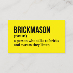 Cartão De Visita Brick Mason Trade Humor Card