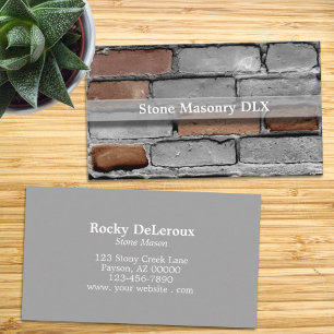 Cartão De Visita Brick Russo de Stonemason Profissional