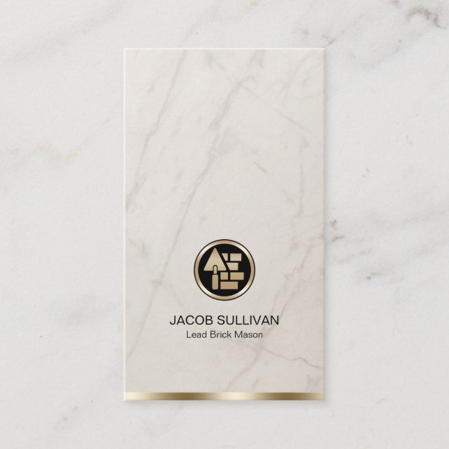 Cartão De Visita Brick Stone Mason Masonry Construction (Frente)