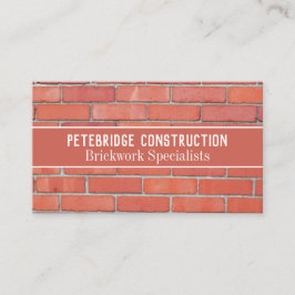 Cartão De Visita Bricklayer Handyman Construtora Trabalhadora de Co