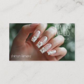 Cartão De Visita Bridal Floral Nail Art Manicurist Lealdade