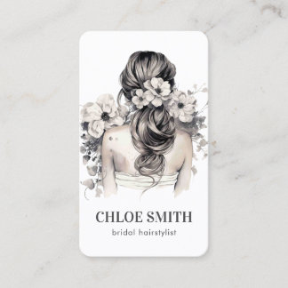Cartão De Visita Bridal Hairstylist Especialista em Watercolor