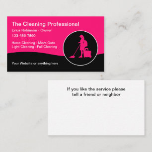 Cartão De Visita Bright Bold Modern House Clearing Maid Service