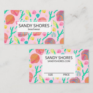 Cartão De Visita Bright Colorful Seashells Padrão HANG TAG PERSONAL