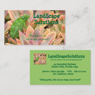 CARTÃO DE VISITA BRIGHT VERDE CHAMELEON ENTRE PLANTAS (FOTOGRAFIA)