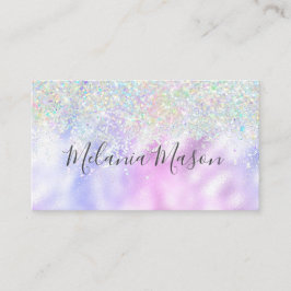 Cartão De Visita Brilhante Holográfico Glitter Maquiagem Artista Me