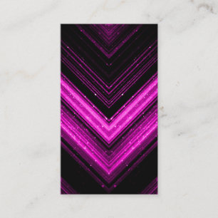 Cartão De Visita Brilhante magenta rosa metálico preto chevron