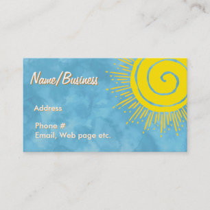 Cartão De Visita Brilho Amarelo Sol em Céu Azul Personalizado