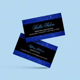 Cartão De Visita Brilho Azul e Preto