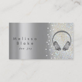 Cartão De Visita brilho de tom prateado dee jay