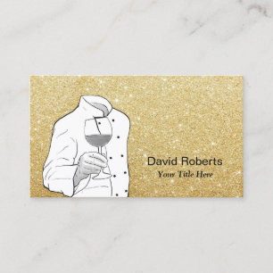 Cartão De Visita Brilho Dourado moderno de abastecimento do evento