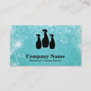 Cartão De Visita Brilho elegante Bokeh do serviço da limpeza