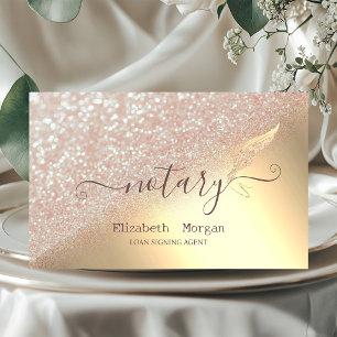 Cartão De Visita Brilho Elegante Pena Notário Bokeh Dourado