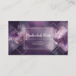 Cartão De Visita Brilho Geométrico Roxo Abstrato Dourado