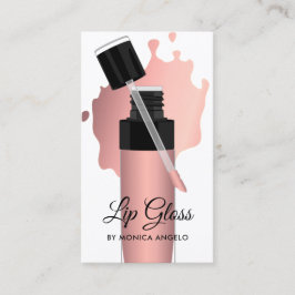 Cartão De Visita Brilho Labial Rose Gold Chic Moderno Gota