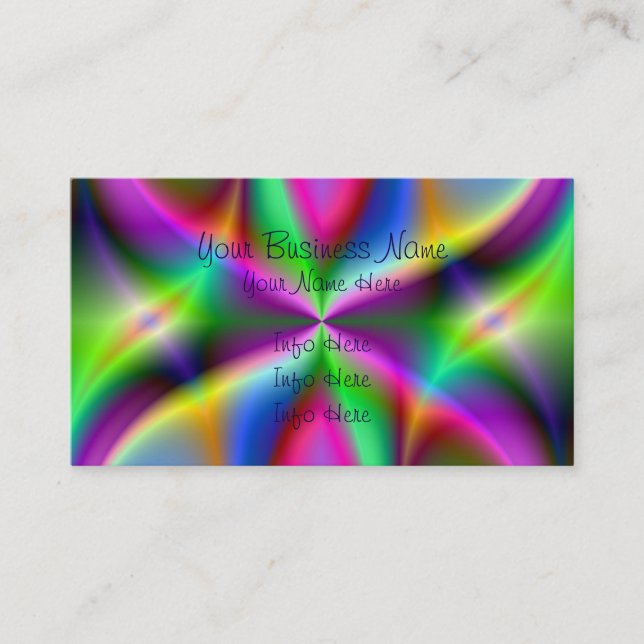 Cartão De Visita Brilho metálico colorido do Fractal (Frente)