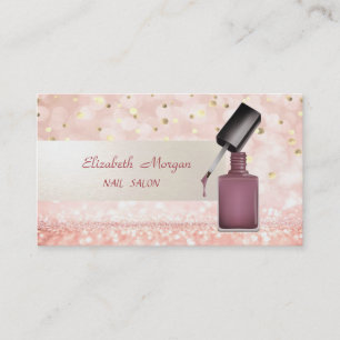 Cartão De Visita Brilho Moderno Bokeh, Confete, Esmalte de Unha,