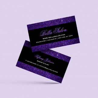 Cartão De Visita Brilho preto e roxo