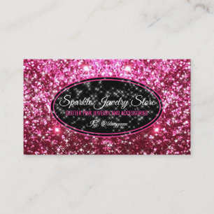 Cartão De Visita Brilho Rosa Glitz Glam Starlust Joias