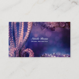 Cartão De Visita Brilho Roxo Glam Chic Glamour Pérolas Elegante