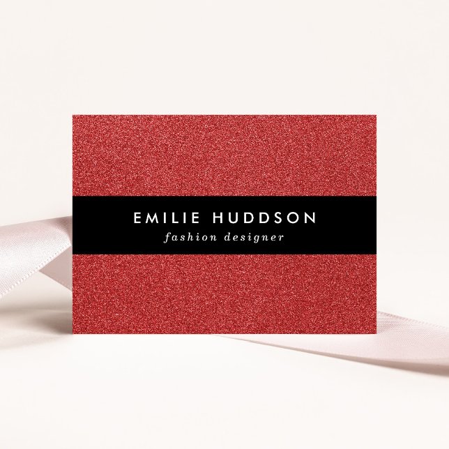 Cartão De Visita Brilho Vermelho, Sparkle, Fundo da Glitter (Criador carregado)