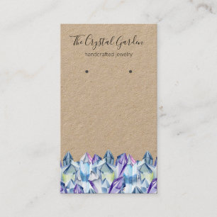 Cartão De Visita Brincos de Cristal de ametista Boho Espiritual Joi
