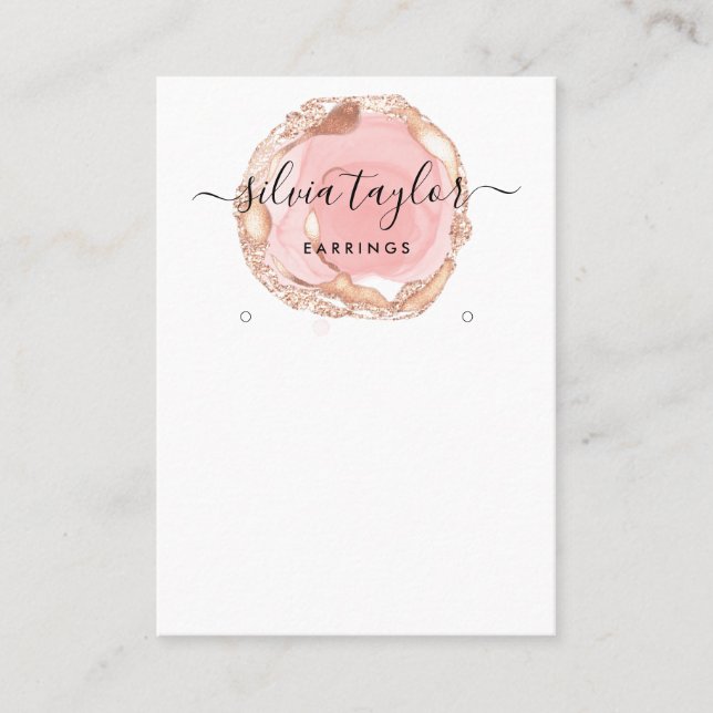 Cartão De Visita Brincos tipográficos, porta-moedas, joias (Frente)