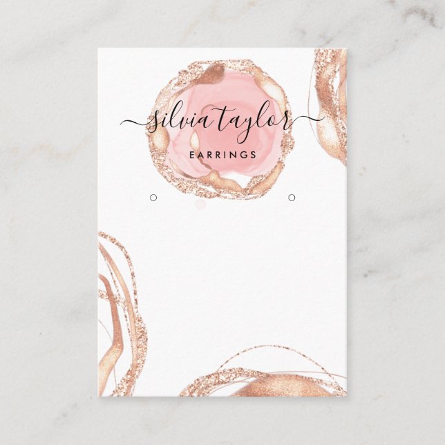 Cartão De Visita Brincos tipográficos, porta-moedas, joias (Frente)