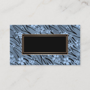 Cartão De Visita brindle, floral, preto e azul, azul