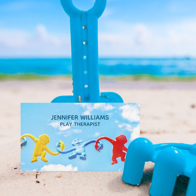 Cartão De Visita Brinquedos Azuis do Céu Azul, Psicólogo Infantil T (Criador carregado)