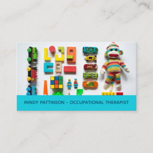 Cartão De Visita Brinquedos de Crianças com Terapia Ocupacional Azu