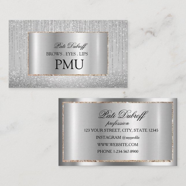 Cartão De Visita Brocas PMU Microblading Henna Salon (Frente/Verso)