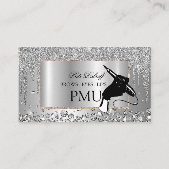 Cartão De Visita Brocas PMU Microblading Henna Salon (Frente)