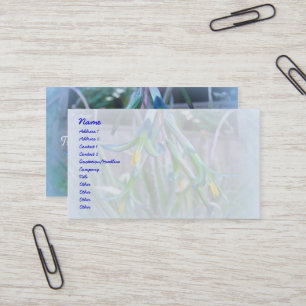 Cartão De Visita Bromeliad Blossoms em Azul