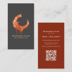 Cartão De Visita Bronze Diamond Swirl • Moderno Personalizável