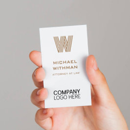 CARTÃO DE VISITA BRONZE LINE MONOGRAM CORPORATE LOGO QR CODE