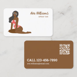 Cartão De Visita Bronzeado por Spray QR Personalizado