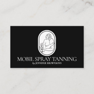 Cartão De Visita Bronzeamento em Spray Preto Boho Pele corporal mul