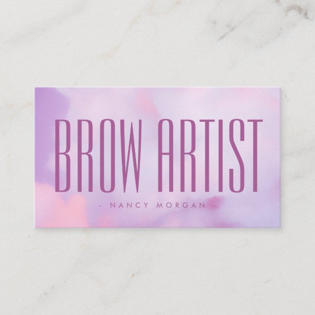Cartão De Visita Brow Artist Purple Pastel Holographic  (Frente)