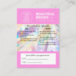 Cartão De Visita Brow Microblagem Após Cuidados Cristais Holográfic