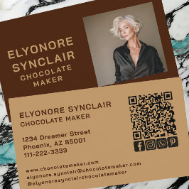 Cartão De Visita Brown Caramel Chocolate Maker Personal Photo