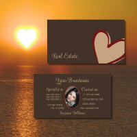 Brown Gorgeous Red Beige Heart Modern com Foto