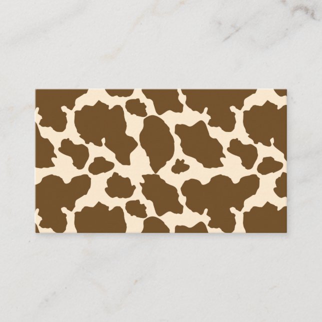 Cartão De Visita Brown Spots Cow Print Farmer Farm Animals Classy (Frente)