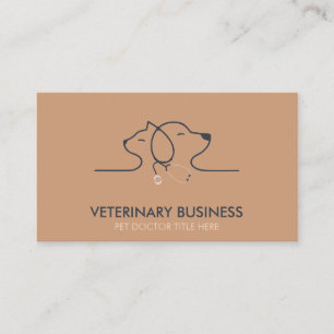 Cartão De Visita Brown Veterinário Pata Médico Animal Pet
